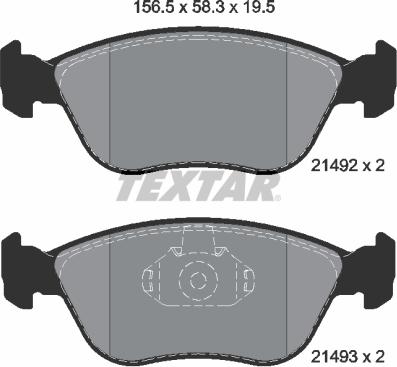 Textar 2149201 - Тормозные колодки, дисковые, комплект autospares.lv
