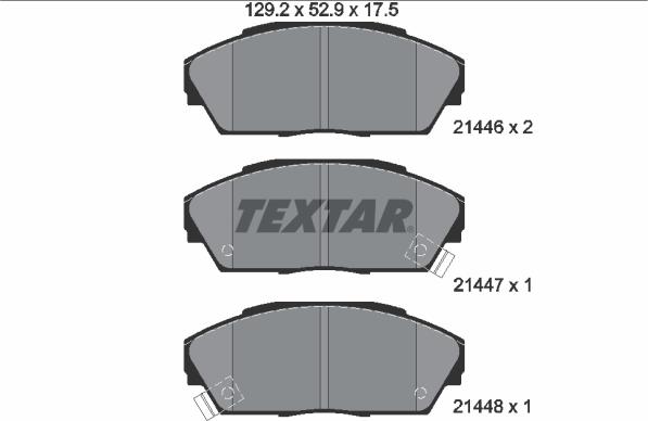 Textar 2144601 - Тормозные колодки, дисковые, комплект autospares.lv