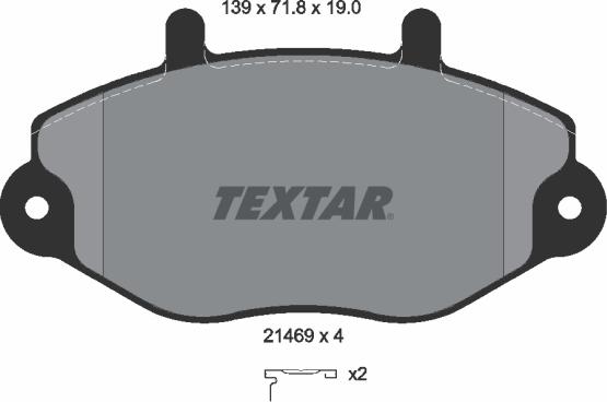 Textar 2146902 - Тормозные колодки, дисковые, комплект autospares.lv