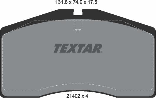 Textar 2140201 - Тормозные колодки, дисковые, комплект autospares.lv