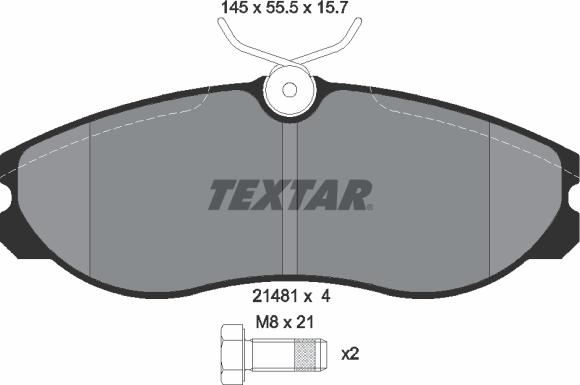 Textar 2148101 - Тормозные колодки, дисковые, комплект autospares.lv