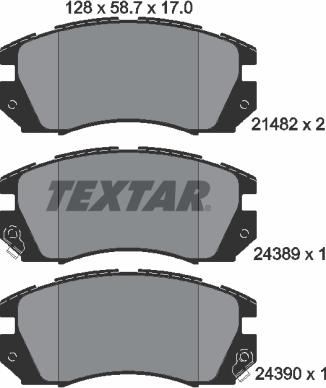 Textar 2148202 - Тормозные колодки, дисковые, комплект autospares.lv