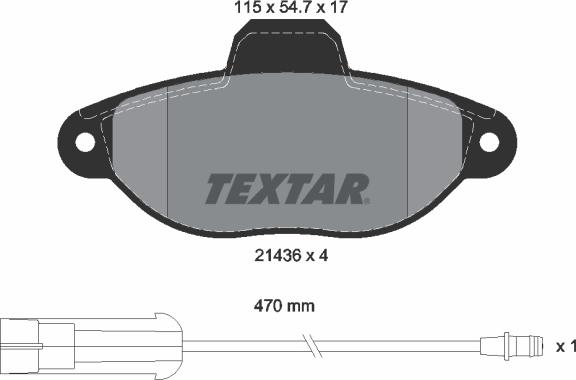 Textar 2143603 - Тормозные колодки, дисковые, комплект autospares.lv