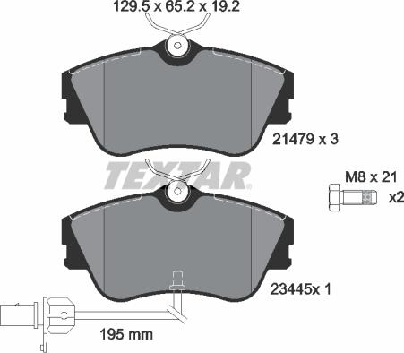 Textar 2147903 - Тормозные колодки, дисковые, комплект autospares.lv