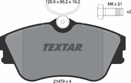 Textar 2147902 - Тормозные колодки, дисковые, комплект autospares.lv