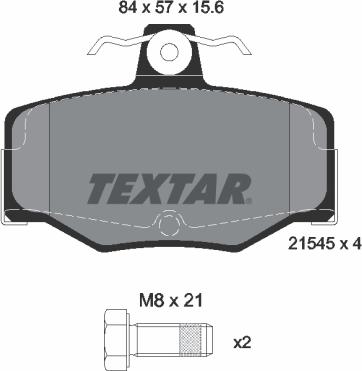 Textar 2154501 - Тормозные колодки, дисковые, комплект autospares.lv