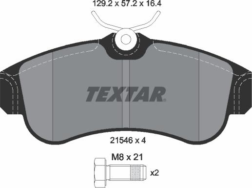 Textar 2154601 - Тормозные колодки, дисковые, комплект autospares.lv