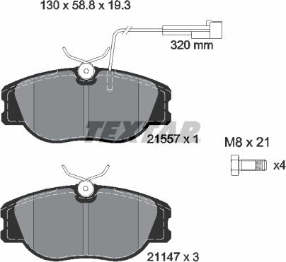 Textar 2155704 - Тормозные колодки, дисковые, комплект autospares.lv