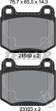 Textar 2158001 - Тормозные колодки, дисковые, комплект autospares.lv