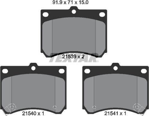 Textar 2153901 - Тормозные колодки, дисковые, комплект autospares.lv