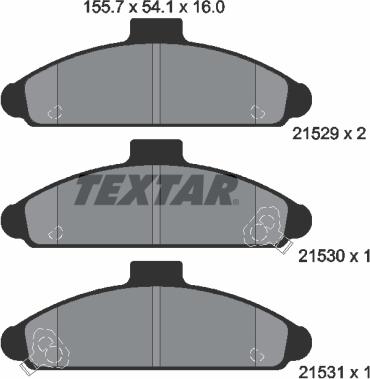 Textar 2152901 - Тормозные колодки, дисковые, комплект autospares.lv