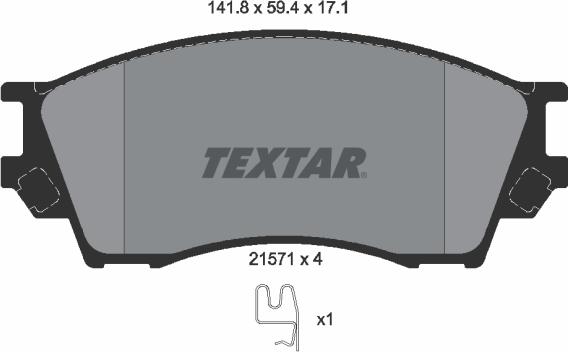 Textar 2157101 - Тормозные колодки, дисковые, комплект autospares.lv