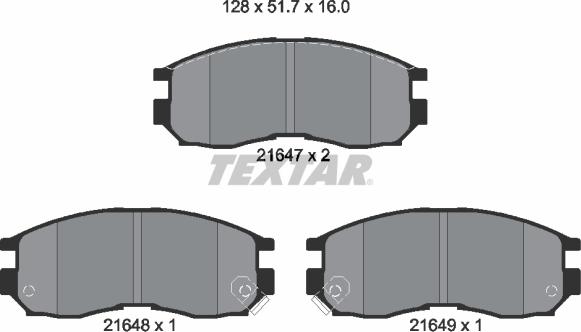 Textar 2164701 - Тормозные колодки, дисковые, комплект autospares.lv