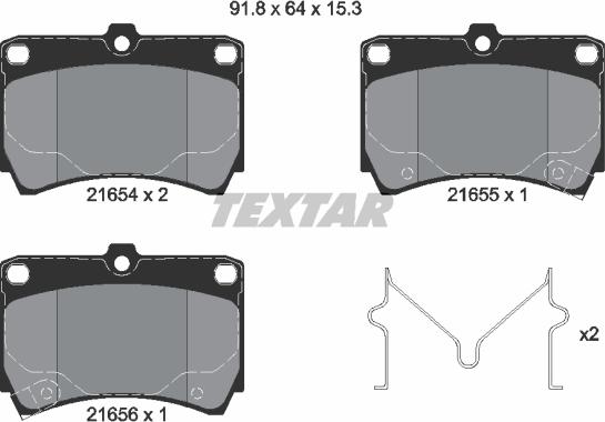 Textar 2165404 - Тормозные колодки, дисковые, комплект autospares.lv