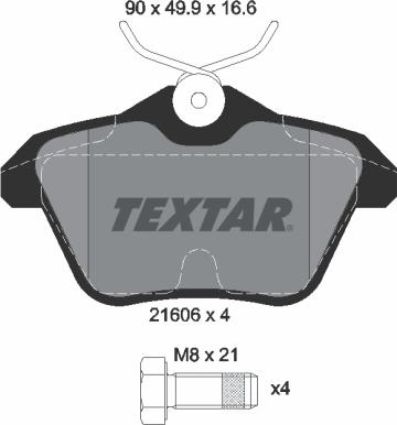 Textar 2160601 - Тормозные колодки, дисковые, комплект autospares.lv