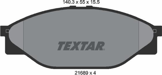 Textar 2168901 - Тормозные колодки, дисковые, комплект autospares.lv