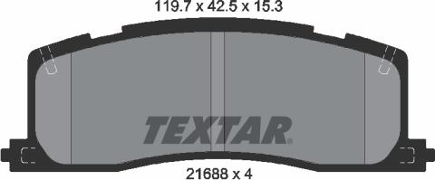 Textar 2168801 - Тормозные колодки, дисковые, комплект autospares.lv