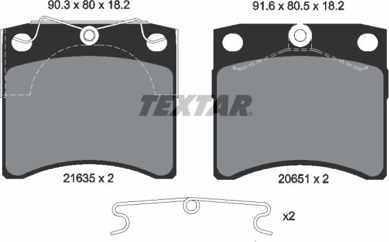 Textar 2163501 - Тормозные колодки, дисковые, комплект autospares.lv