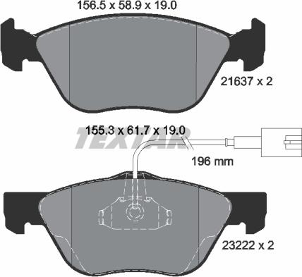 Textar 2163702 - Тормозные колодки, дисковые, комплект autospares.lv