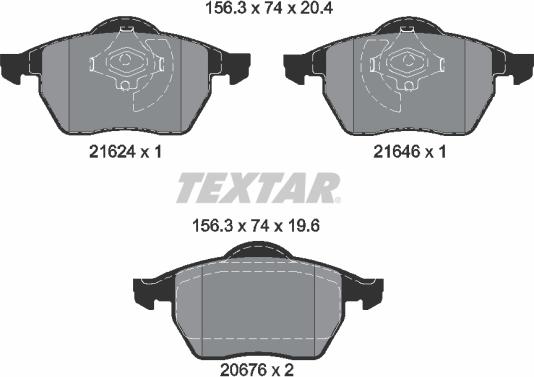 Textar 2162402 - Тормозные колодки, дисковые, комплект autospares.lv