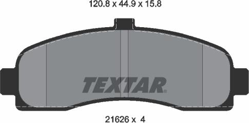 Textar 2162601 - Тормозные колодки, дисковые, комплект autospares.lv