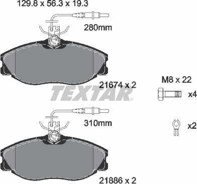 Textar 2167403 - Тормозные колодки, дисковые, комплект autospares.lv