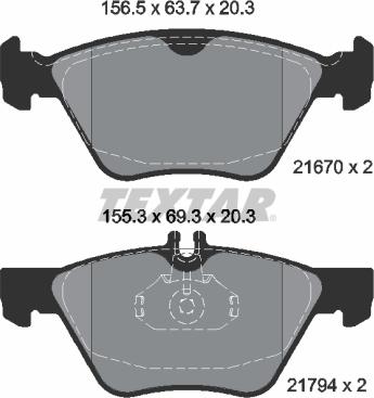 Textar 2167001 - Тормозные колодки, дисковые, комплект autospares.lv