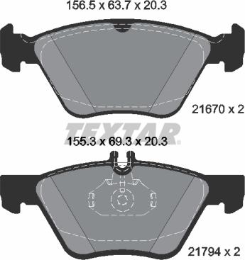 Textar 2167081 - Тормозные колодки, дисковые, комплект autospares.lv