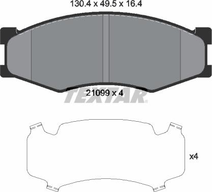 Textar 2109901 - Тормозные колодки, дисковые, комплект autospares.lv