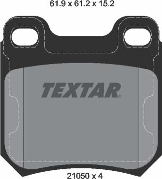 Textar 2105002 - Тормозные колодки, дисковые, комплект autospares.lv