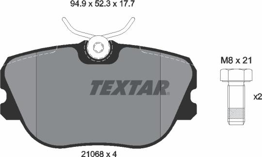 Textar 2106804 - Тормозные колодки, дисковые, комплект autospares.lv