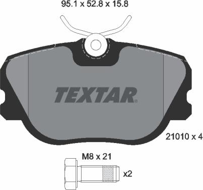 Textar 2101002 - Тормозные колодки, дисковые, комплект autospares.lv