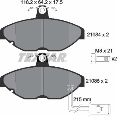 Textar 2108401 - Тормозные колодки, дисковые, комплект autospares.lv