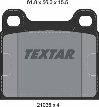 Textar 2103501 - Тормозные колодки, дисковые, комплект autospares.lv