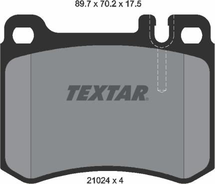 Textar 2102404 - Тормозные колодки, дисковые, комплект autospares.lv