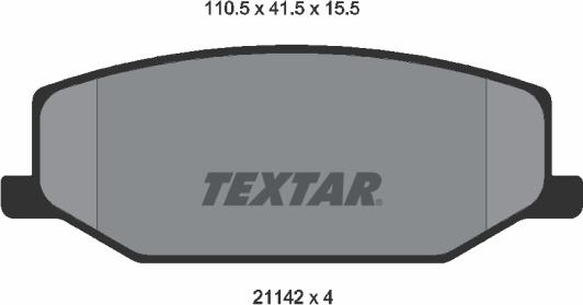 Textar 2114202 - Тормозные колодки, дисковые, комплект autospares.lv