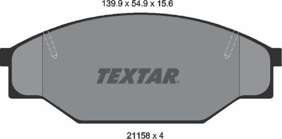 Textar 2115801 - Тормозные колодки, дисковые, комплект autospares.lv