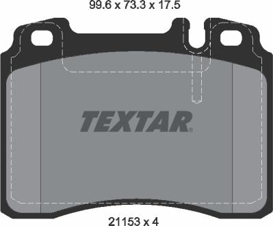 Textar 2115307 - Тормозные колодки, дисковые, комплект autospares.lv