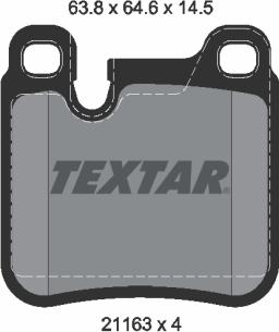 Textar 2116301 - Тормозные колодки, дисковые, комплект autospares.lv