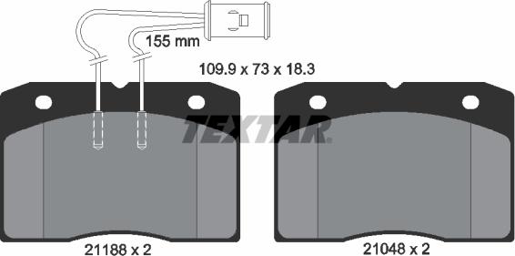 Textar 2118801 - Тормозные колодки, дисковые, комплект autospares.lv