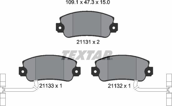 Textar 2113103 - Тормозные колодки, дисковые, комплект autospares.lv