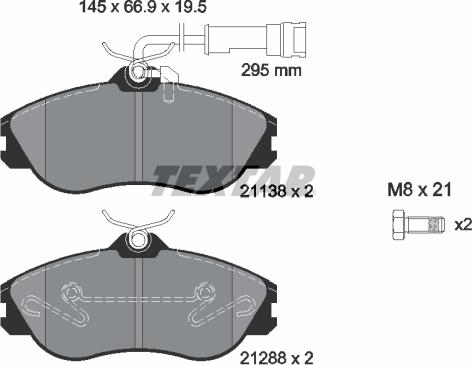 Textar 2113802 - Тормозные колодки, дисковые, комплект autospares.lv