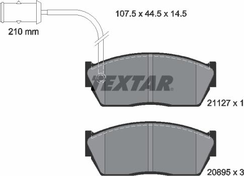Textar 2112701 - Тормозные колодки, дисковые, комплект autospares.lv