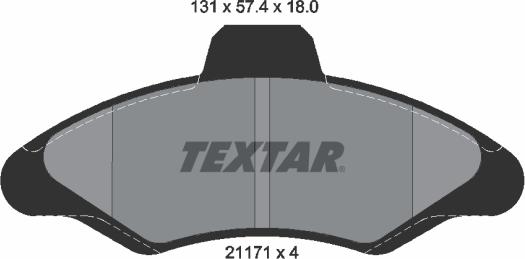 Textar 2117105 - Тормозные колодки, дисковые, комплект autospares.lv