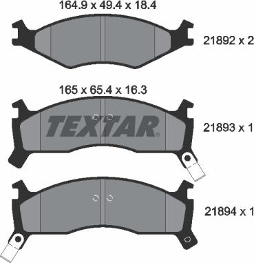 Textar 2189202 - Тормозные колодки, дисковые, комплект autospares.lv