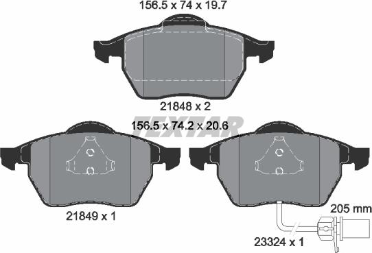 Textar 2184903 - Тормозные колодки, дисковые, комплект autospares.lv