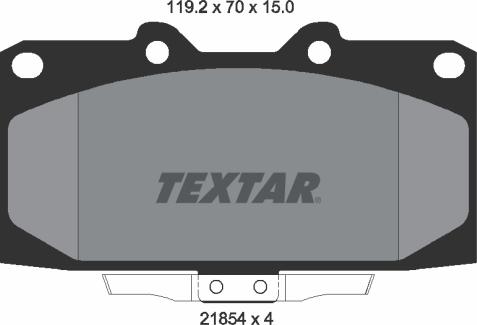 Textar 2185401 - Тормозные колодки, дисковые, комплект autospares.lv