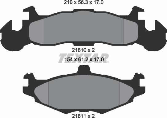 Textar 2181001 - Тормозные колодки, дисковые, комплект autospares.lv