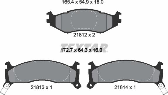 Textar 2181201 - Тормозные колодки, дисковые, комплект autospares.lv