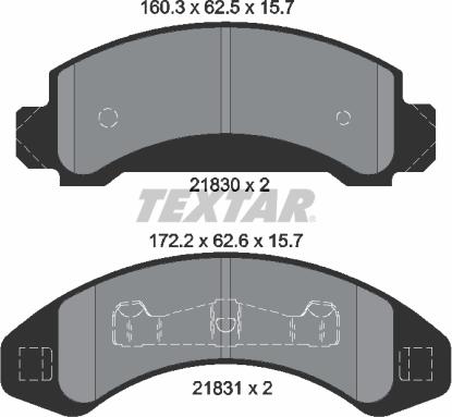 Textar 2183001 - Тормозные колодки, дисковые, комплект autospares.lv